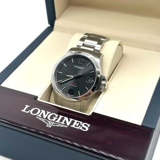 ロンジン(LONGINES)の【美品】LONGINES ロンジン クオーツ 黒文字盤 腕時計(腕時計(アナログ))