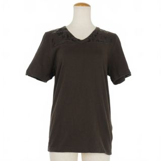 マルタンマルジェラ(Maison Martin Margiela)のマルタンマルジェラ エイズTシャツ カットソー Vネック S 茶 ブラウン(Tシャツ(半袖/袖なし))