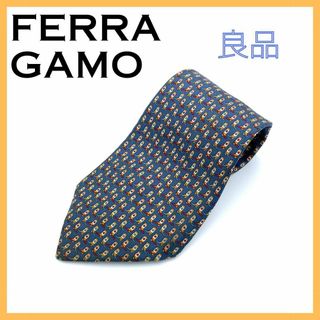 サルヴァトーレフェラガモ(Salvatore Ferragamo)のフェラガモ ネクタイ ブルー メンズ おしゃれ 仕事 ネイビー ビジネス 古着(ネクタイ)