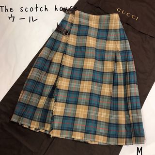 ザスコッチハウス(THE SCOTCH HOUSE)のThe scotch house ザスコッチハウス　チェック巻きスカート　M(ひざ丈スカート)