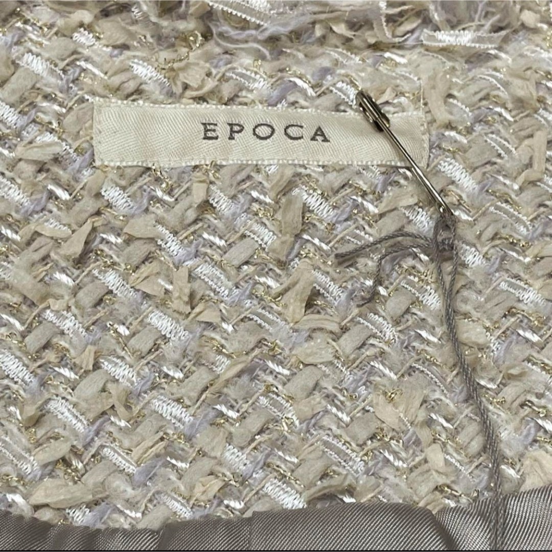 EPOCA(エポカ)のEPOCA 未使用タグ付き　ノーカラー　ジャケットコート　ツイード　定価約12万 レディースのジャケット/アウター(ノーカラージャケット)の商品写真