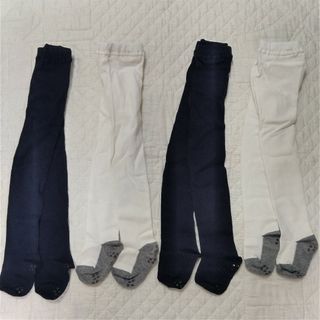 ムジルシリョウヒン(MUJI (無印良品))の無印良品 MUJI 子供服 タイツ 紺×2白×2 4枚セット80-90 男女兼用(その他)