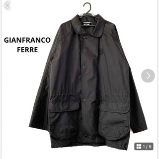 ジャンフランコフェレ(Gianfranco FERRE)の【GIANFRANCO FERRE】ナイロン ブルゾンジャケット Ｌサイズ　黒(ナイロンジャケット)