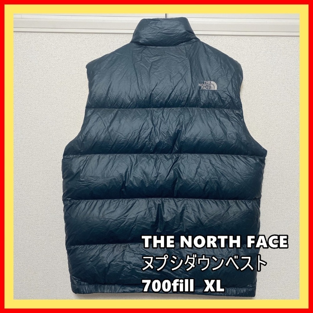 ■THE NORTH FACE　人気　メンズ　ヌプシダウンベスト　ネイビー ＸＬ70ｃｍ肩幅