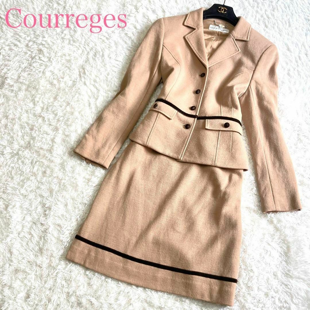 Courreges - クレージュ セットアップスーツ 11号 M L ベージュ Courreges - クレージュ セットアップスーツ 11号 M L ベージュ