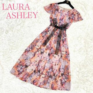 美品✨LAURA ASHLEY ベロアカラーマキシ丈ワンピース ペイズリー 9