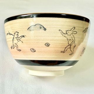 【しろまる様専用】新品！青穂　高山茶筅　竹翠作と京焼　抹茶茶碗　鳥獣戯画　高山寺(食器)