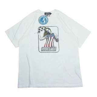 ヒステリックグラマー(HYSTERIC GLAMOUR)のHYSTERIC GLAMOUR ヒステリックグラマー 02233CT12 CHECKER FLAG Tシャツ チェッカー フラッグ ガール 半袖 Tシャツ ホワイト系 L【新古品】【未使用】【中古】(シャツ)