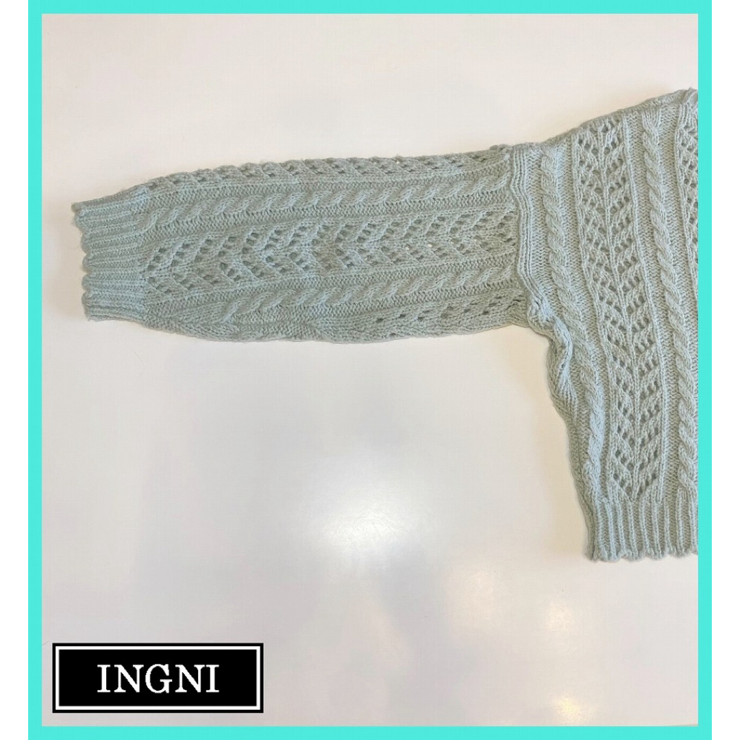 INGNI(イング)のお値下げ♡INGNI イング　ニット　ガーリー　セーター　トップス♡ミントブルー レディースのトップス(ニット/セーター)の商品写真