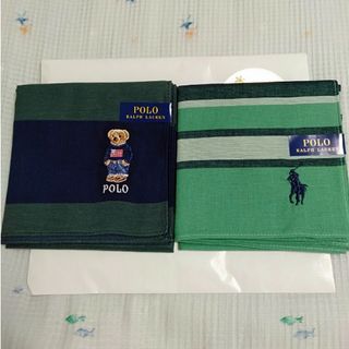 ポロラルフローレン(POLO RALPH LAUREN)の新品未使用　ポロラルフローレン　メンズハンカチ2枚セット(ハンカチ/ポケットチーフ)