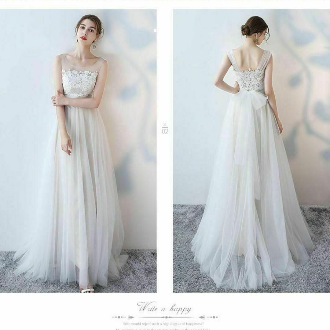 【AW2023 最新作】ウエディングドレス　XS　Aラインドレス　結婚式　二次会 レディースのフォーマル/ドレス(ウェディングドレス)の商品写真