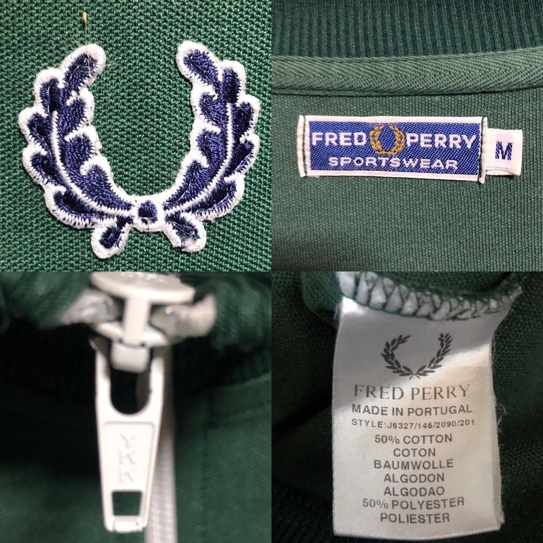 FRED PERRY(フレッドペリー)の90s⭐️Fred Perry トラックジャケットM 刺繍月桂樹vintage緑 メンズのトップス(ジャージ)の商品写真