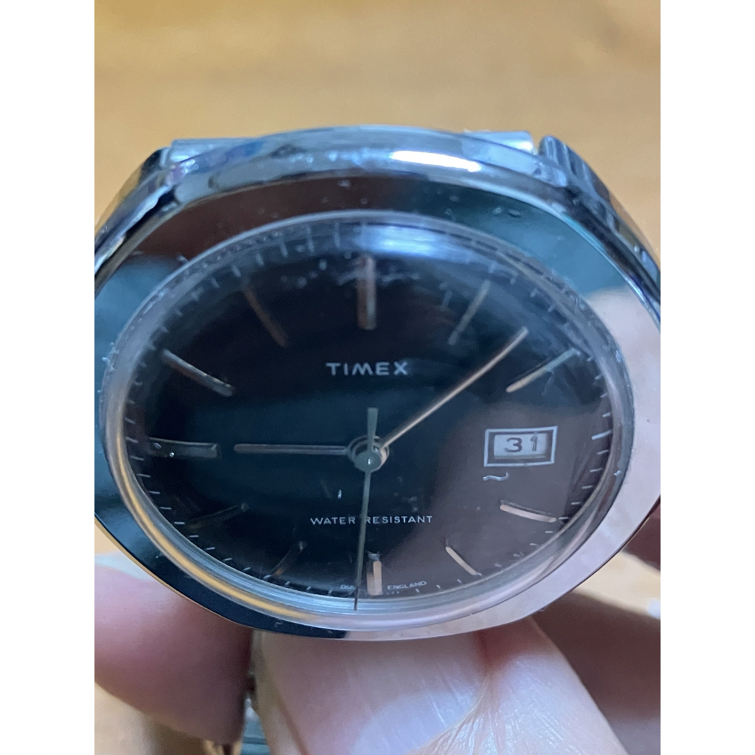 TIMEX(タイメックス)のタイメックスメンズ手巻き黒文字盤、問題無く稼働、竜頭操作もok メンズの時計(腕時計(アナログ))の商品写真