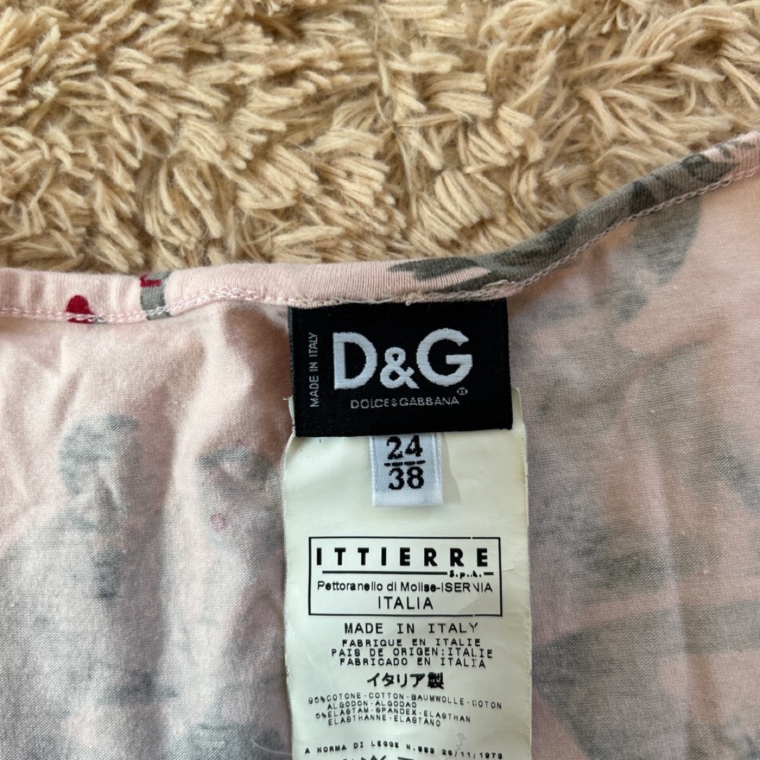 DOLCE&GABBANA(ドルチェアンドガッバーナ)のドルチェ&ガッバーナ DOLCE&GABBANA トップス Tシャツ　5分丈 レディースのトップス(Tシャツ(半袖/袖なし))の商品写真