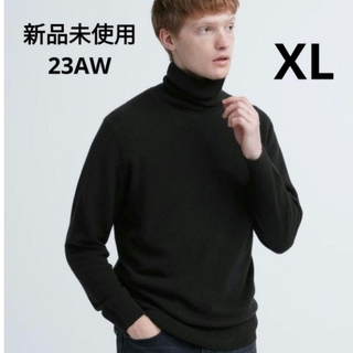 ユニクロ(UNIQLO)の新品未使用 ユニクロ カシミヤタートルネックセーター ブラック XLサイズ(ニット/セーター)