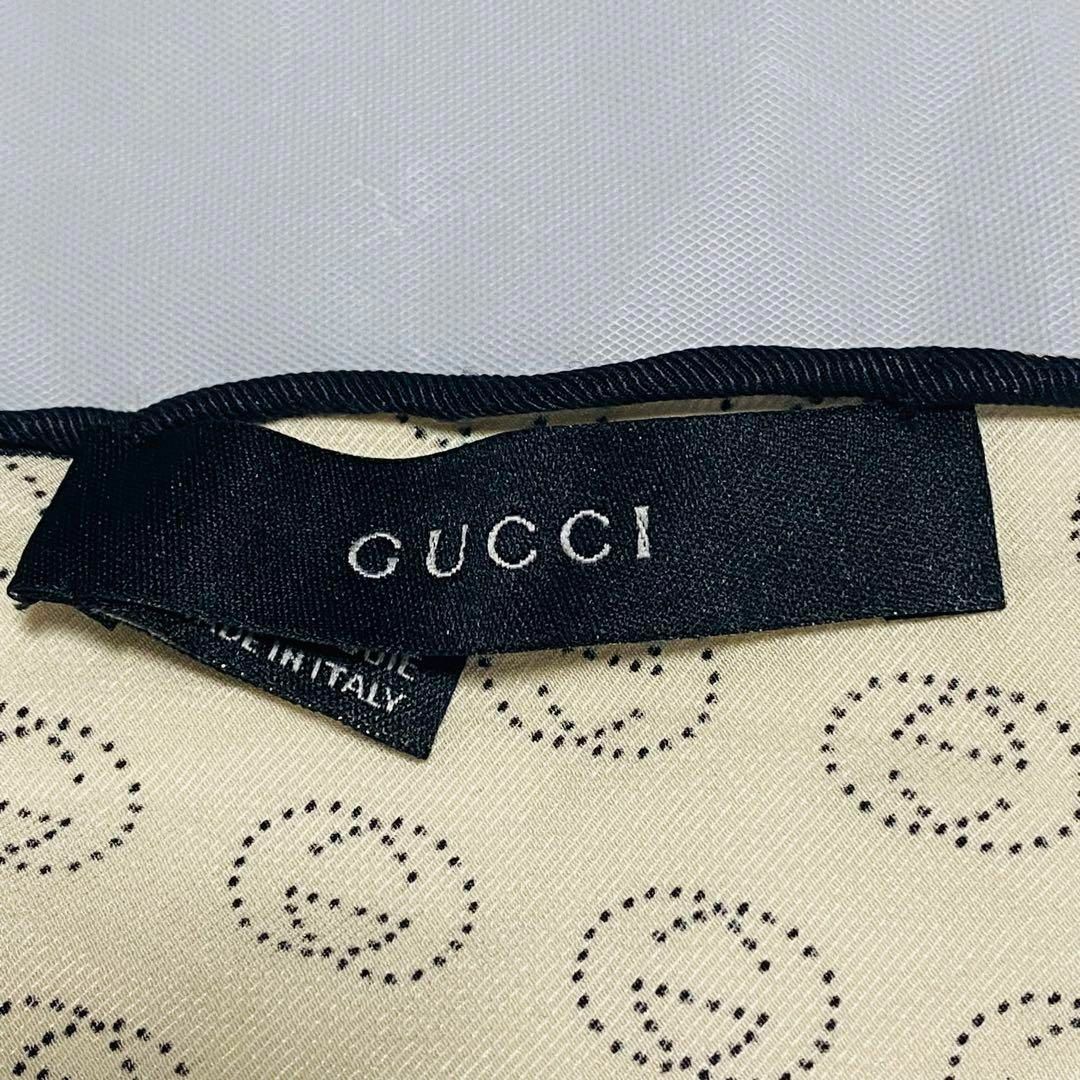 Gucci(グッチ)の★GUCCI★ スカーフ インターロッキング ひし形 ドット シルク ホワイト レディースのファッション小物(バンダナ/スカーフ)の商品写真