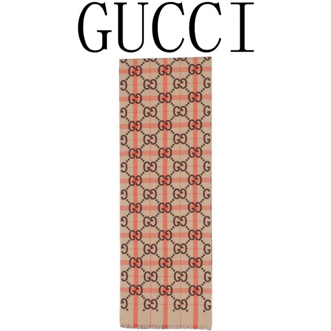 Gucci(グッチ)のGGタータンチェックスカーフ マフラー GUCCI レディースのファッション小物(マフラー/ショール)の商品写真