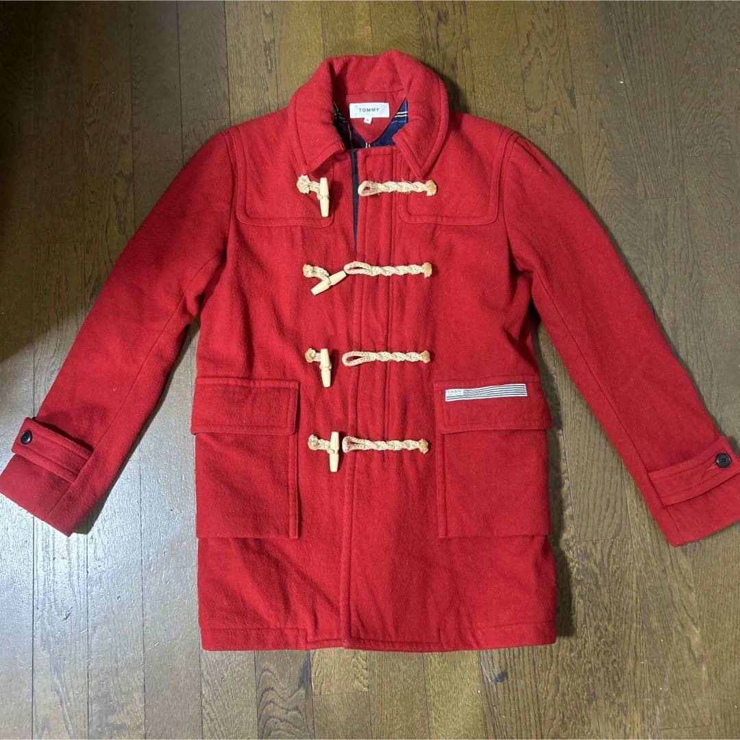 TOMMY(トミー)のTOMMY トミー ダッフルコート ウール 赤  冬服 コート　アウター　古着 メンズのジャケット/アウター(ダッフルコート)の商品写真