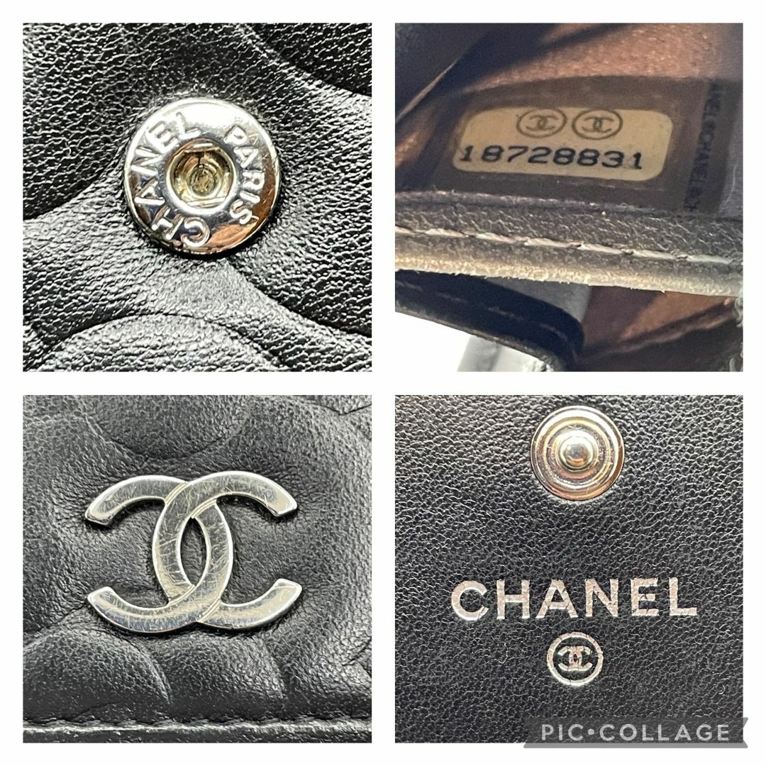 CHANEL(シャネル)の【極美品】シャネル CHANEL カメリア ホック 二つ折り 長財布 黒 レディースのファッション小物(財布)の商品写真