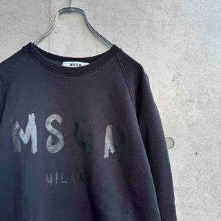 エムエスジイエム(MSGM)のMSGM milano イタリア製 ロゴ スウェット トレーナー オールブラック(スウェット)