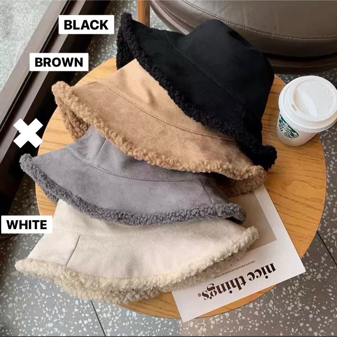 バケットハット　もこもこ　バケハ　韓国　冬　あったか　防寒　小顔 レディースの帽子(ハット)の商品写真