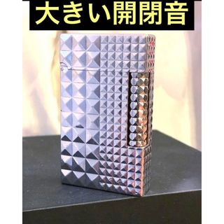 エステーデュポン(S.T. Dupont)の開閉音大きい音　デュポン　ガスライター　シルバー　ダイヤカット　ライン２(タバコグッズ)