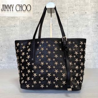 ジミーチュウ(JIMMY CHOO)の【良品】JIMMY CHOO SASHA/S ブラック スタッズ トートバッグ(トートバッグ)