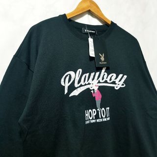 プレイボーイ(PLAYBOY)のPLAYBOY　レディース　新品　トレーナー　Lサイズ　プレイボーイ　黒(トレーナー/スウェット)