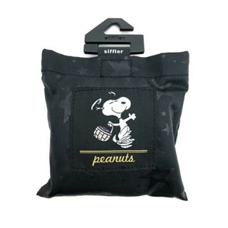 シフレ(siffler)のスヌーピー PEANUTS 折りたたみコンビニバッグ エコバッグ スターブラック(エコバッグ)