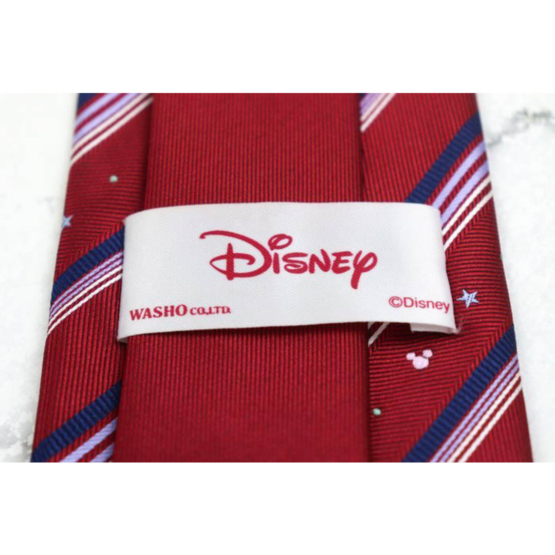 Disney(ディズニー)のディズニー ブランド ネクタイ ストライプ柄 ミッキーマウス ミニーマウス TDL メンズ レッド Disney メンズのファッション小物(ネクタイ)の商品写真