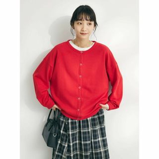 クラフトスタンダードブティック(CRAFT STANDARD BOUTIQUE)の【レッド】裏毛リングドットカーディガン/24SS(カーディガン)