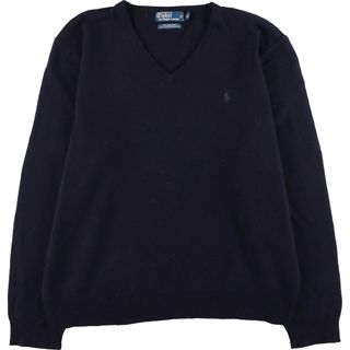 ラルフローレン(Ralph Lauren)の古着 ラルフローレン Ralph Lauren POLO by Ralph Lauren Vネック ラムウールニットセーター メンズXXL /eaa409384(ニット/セーター)