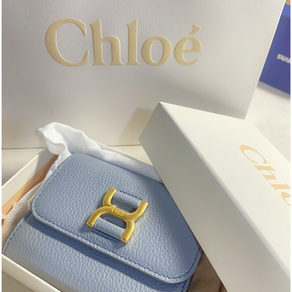 クロエ(Chloe)の【Chloe】marcieグレインカーフスキン Storm Blue(財布)