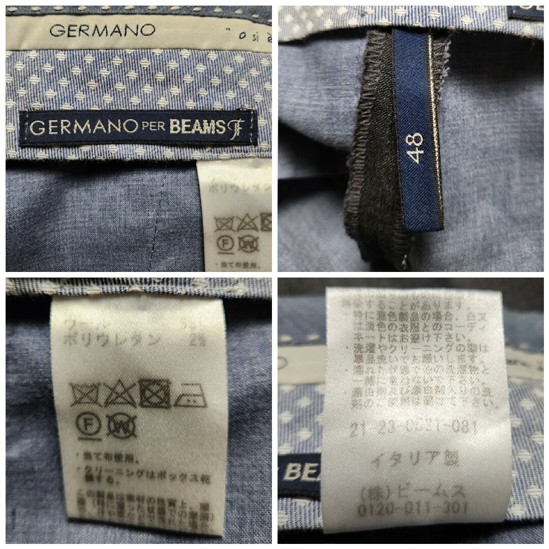 GERMANO(ジェルマーノ)の【美品】ジェルマーノ　BEAMS F別注　1p　ラナウール　濃灰　48　春夏 メンズのパンツ(スラックス)の商品写真