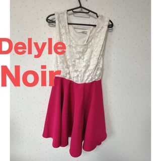 デイライルノアール(Delyle NOIR)のデイライルノアール　花柄ワンピース　レース　袖なし　ピンクスカート(ひざ丈ワンピース)