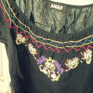 アナップ(ANAP)のANAP 刺繍ワンピース(ひざ丈ワンピース)