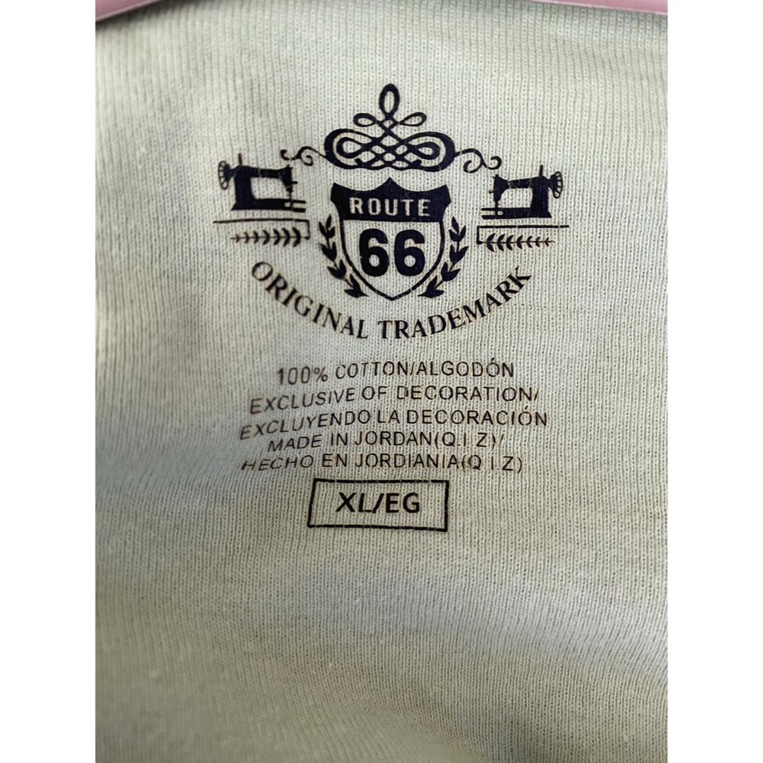 ROUTE66 ルート66 XL 半袖Tシャツ　Vネック　ライトグリーン　黄緑 レディースのトップス(Tシャツ(半袖/袖なし))の商品写真