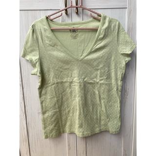 ROUTE66 ルート66 XL 半袖Tシャツ　Vネック　ライトグリーン　黄緑(Tシャツ(半袖/袖なし))