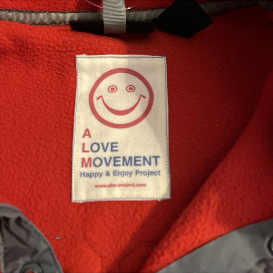 READYMADE(レディメイド)のA LOVE MOVEMENT リメイクフリースブルゾン　レッド　L メンズのジャケット/アウター(ブルゾン)の商品写真