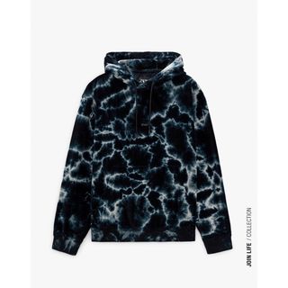 ザラ(ZARA)のタイダイ　コーデュロイ　フーディー　XLサイズ　ZARA 新品未使用(パーカー)