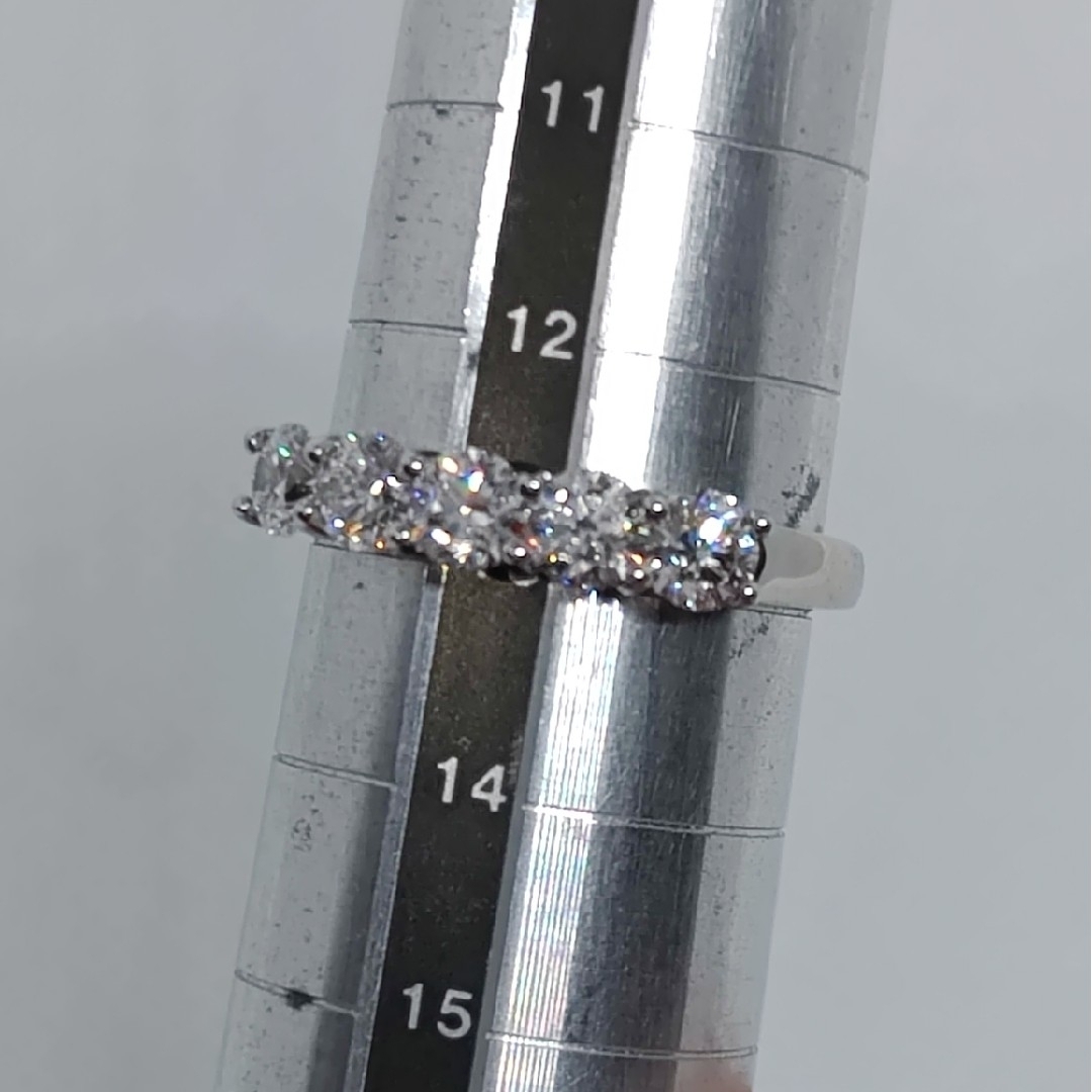 Dカラー、excellent　プラチナダイヤモンドハーフエタニティリング レディースのアクセサリー(リング(指輪))の商品写真