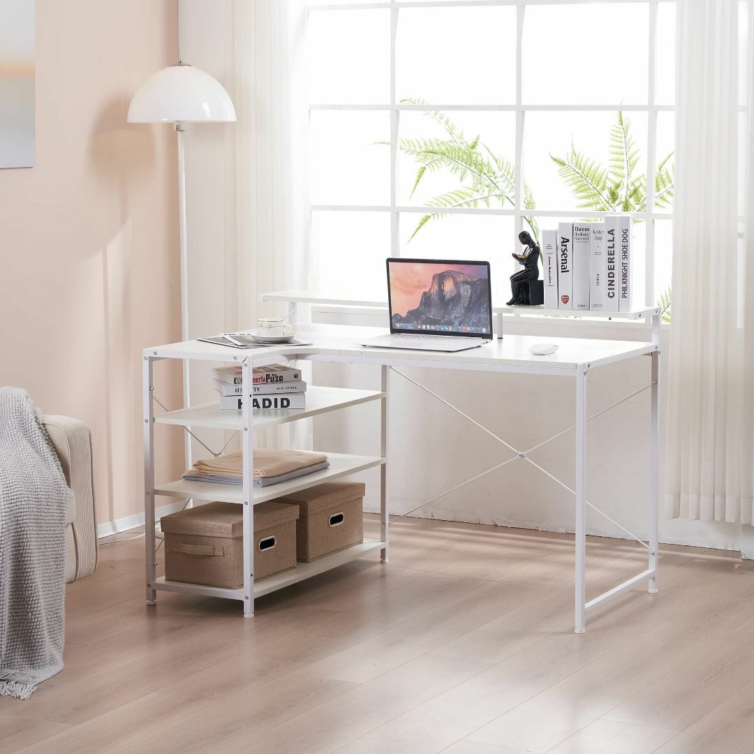 オフィス家具【色: ホワイト】デスク パソコンデスク 机 pcデスク 幅120cm シンプル