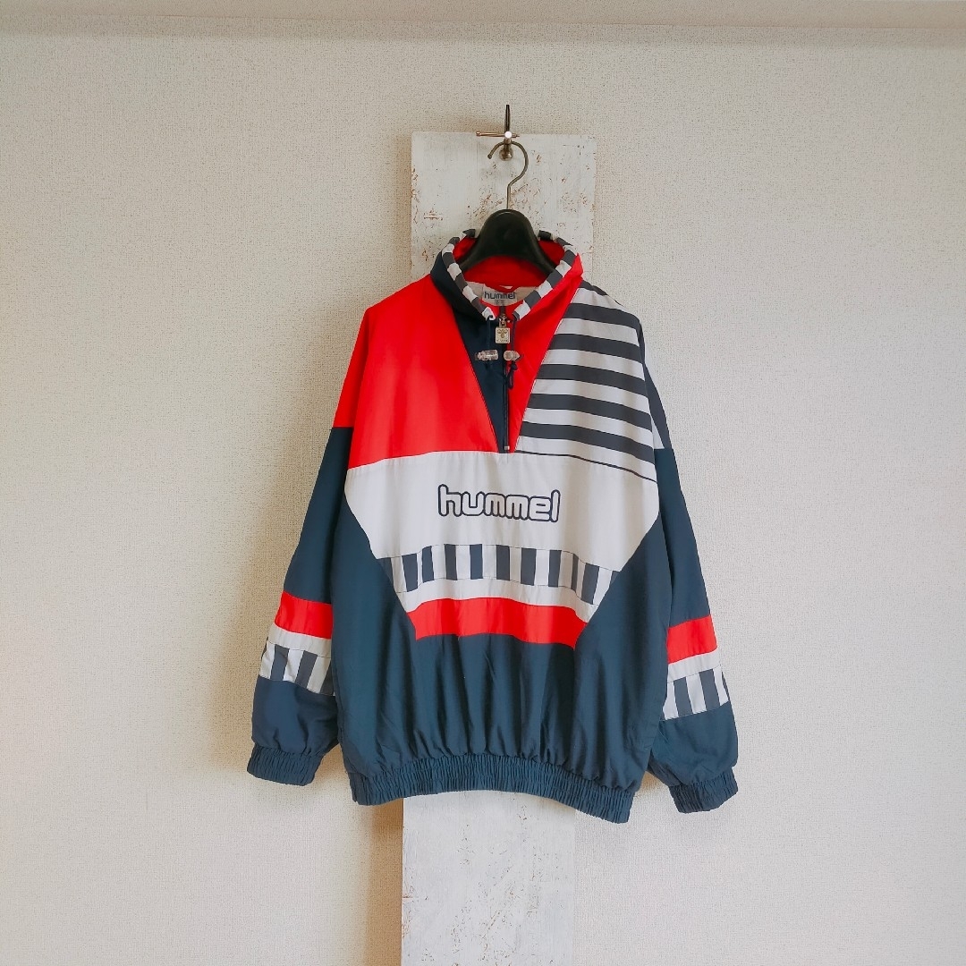 hummel(ヒュンメル)の90s HUMMEL ヒュンメル　トラックジャケット　ハーフジップ　ボーダー　M メンズのトップス(ジャージ)の商品写真