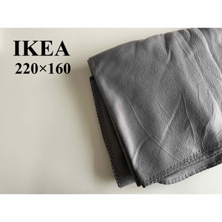 イケア(IKEA)のIKEA イケア ブランケット シーツ グレー 220 × 160(シーツ/カバー)