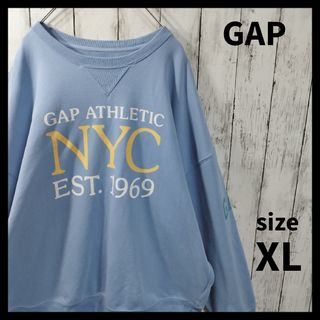 ギャップ(GAP)の【GAP】大判プリントトレーナー　ストリート　デカロゴ　春秋冬　裏毛　パイル(スウェット)