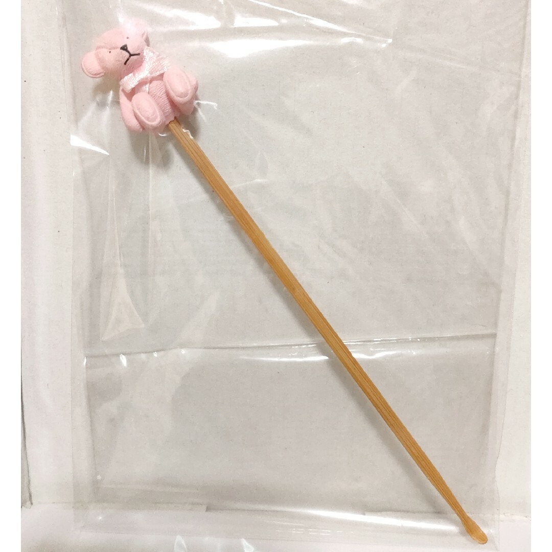 耳かき くまさん くま ピンク テディベア 日用品 木工 木 ノベルティ 木製 インテリア/住まい/日用品の日用品/生活雑貨/旅行(日用品/生活雑貨)の商品写真