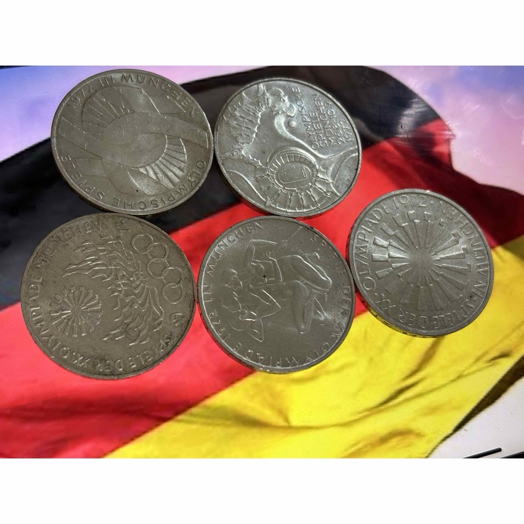 1972ミュンヘンオリンピック記念ドイツ銀貨5枚セットエンタメ/ホビー