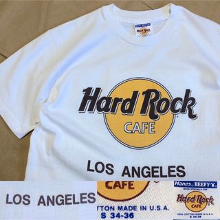 Hard Rock CAFE - 90s アメリカ製 ハードロックカフェ Tシャツ S 白MADE IN USA製