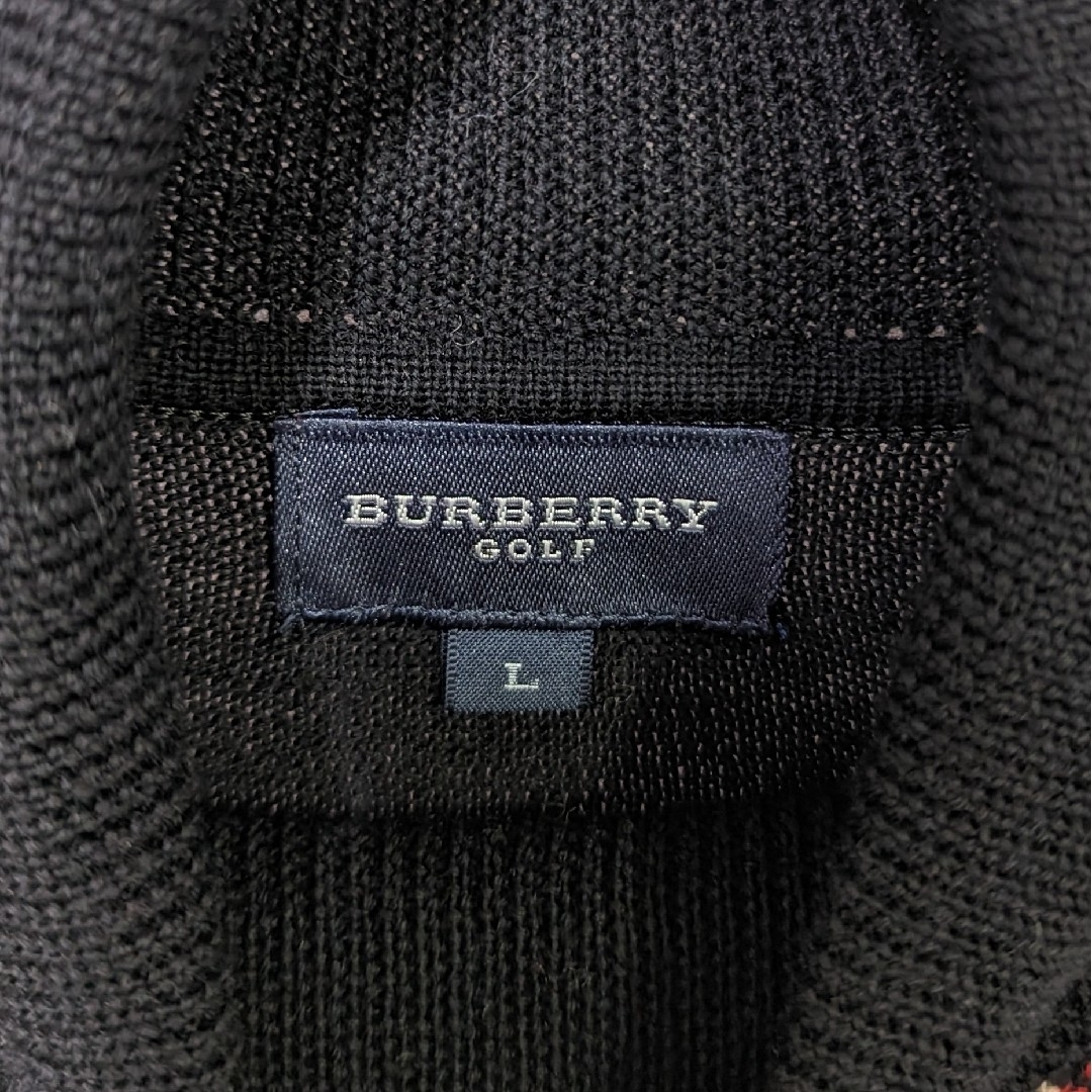 BURBERRY(バーバリー)のBURBERRYGOLF バーバリーゴルフ チェックセーター L ブラック レディースのトップス(ニット/セーター)の商品写真
