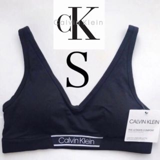 カルバンクライン(Calvin Klein)のレア 新品 下着 USA カルバンクライン 黒 ck パット付ブラ S(ブラ)